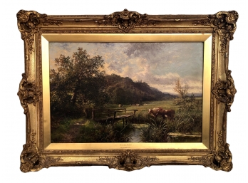 19th Century Walter Wallor Caffyn 'Arundel Sussex' Oil On Canvas In Ornate Gilded Frame