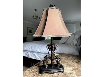 Metal Bronze Toned Elephant Lamp