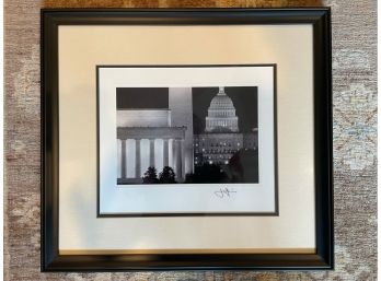Washington DC Framed Black And White Photograph With Signature