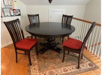 Circular Dining Table With 4 Chairs - 5 Pieces