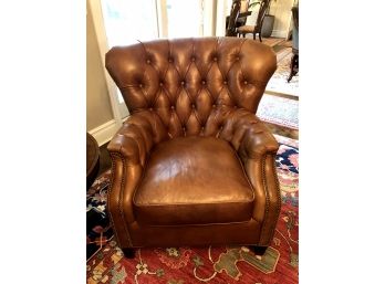 Tufted Back Leather Statement Chair Lot B