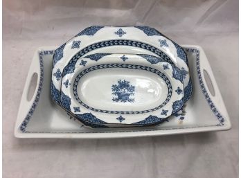 Beautiful Antique Serving Platter Set
