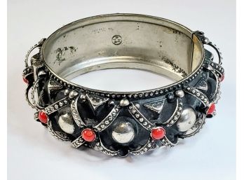 Huge Vintage Unique Ornate Jeweled Cuff Bracelet