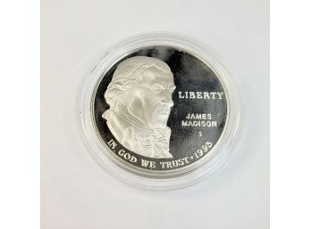 1993 Silver Commemorative Proof Dollar James Madison