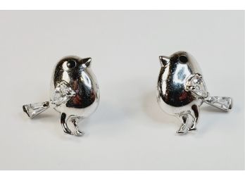 Sterling Silver Chickadee Earrings