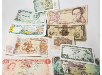 10 Assorted Vintage Foreign Paper Bills