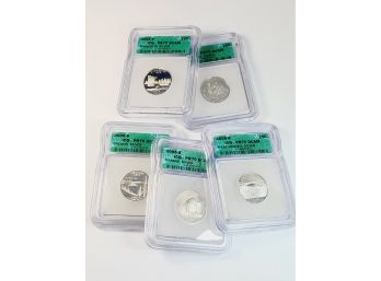 2005 - S Silver Proof 5 Coin Slab Set State Quarters PR 70(other Year Sets To Come)