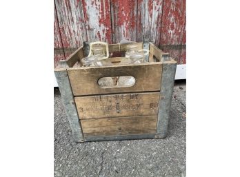 Hillside Dairy 1960s Milk Crate With Gallon Jugs
