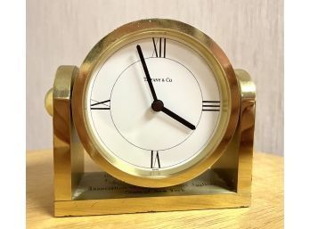 Tiffany & Co. Round Monogrammed Brass Clock