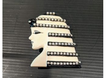 Vintage Pin Signed Philee -  Retro And Art Deco Style  Cleopatra Design