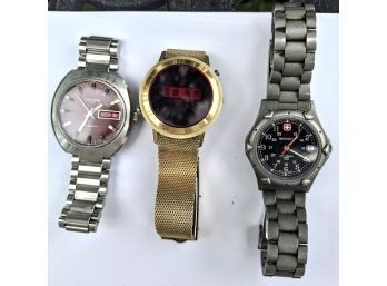 3 Vintage Watches One 10K Bezel, One Swiss Wegner, One Croton