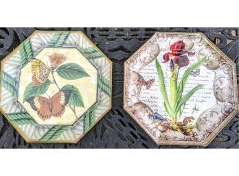 2 Decoupage William Sonoma Serving Plates Each Retailed For $69.00