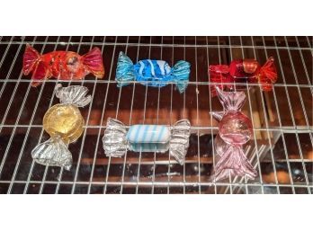 Six Vintage Murano Glass Candy