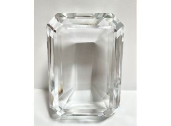 Tiffany & Co.  Vintage Faceted Emerald Cut Diamond Crystal Paperweight