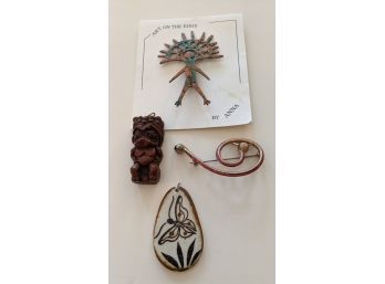 Unusual And Abstract Pendant And Pin Charms - Mexican And Southwestern