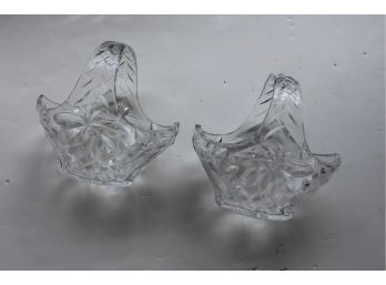 Pair Of Glass Candy Dishes - Handle Over Top