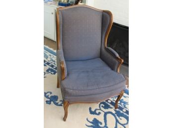 Carved Wood Chair - Blue Uph