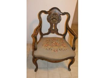 Carved Needlepoint Chair