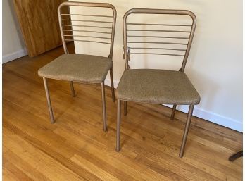 A Vintage Metal Folding Chairs By Cosco Pair