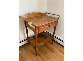 Vintage Wood Wash Stand With Drawer