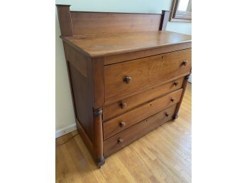 An Antique Empire Style Chest With Bonnet Drawer