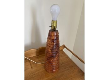 A Vintage Burl Wood Turne Lamp