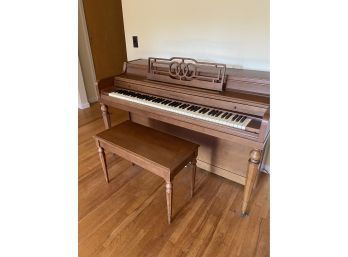 A Vintage Cable Nelson Upright Piano With Bench