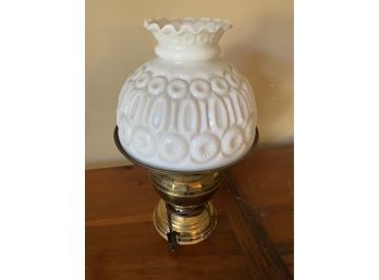 A Vintage Bradley & Hubbard GWTW Style Electric Lamp, Great Milk Glass Shade