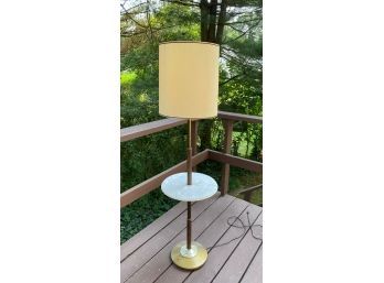 Floor Lamp With Round Marble Table  58'h.