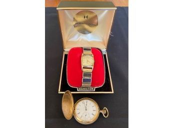 Hamilton Wrist  Watch 14K Gold Filled & Elgin Pocket Watch