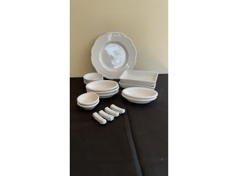 Group Of White Entertaining Pieces - Royal Premium T&R Boote, Sterling Colonial J&G Meakin England