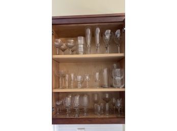 Contents Of Kitchen Cabinet  - Three Shelves Of Glasses