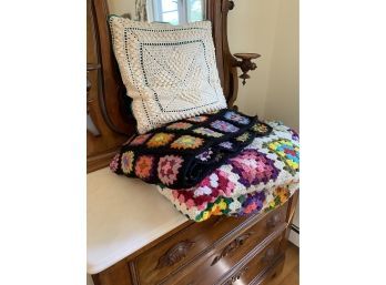 Granny Square Crochet Blankets & Pillows