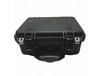 Smaller Black Pelican Case With Pre-cut Foam. Professional Heavy Duty Camera Hard Case.