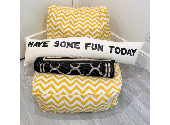 Bean Bag Chair With Have Some Fun Today Long Pillow And Safavieh Rug