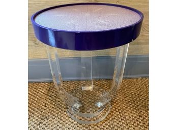 Michelle Bergeron Shagreen And Pearl Tea Table (lucite ) -Currently Retails For $7,500