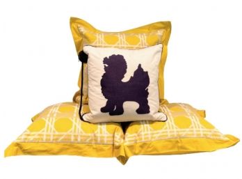 Pillow Grouping II - 3 Yellow With Dog