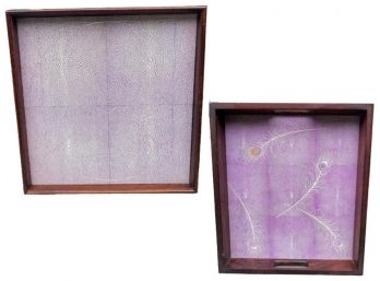 Pair Of Trays With Purple Shagreen