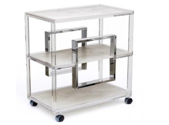 Awesome Michelle Bergeron Lucite And Shagreen Bar Cart - Currently Retails For $7.500