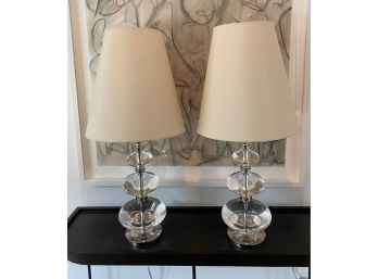 NEW - Pair Of Jonathan Adler Lead Crystal Claridge Component Table Lamps - Currently Retail For $910 EACH