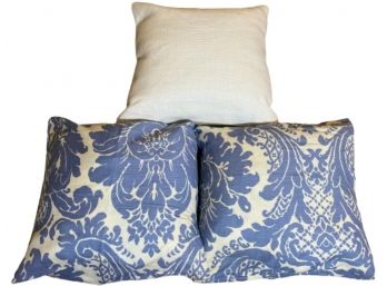 Pillow Grouping VI - Custom Blue And Creme  And Pottery Barn