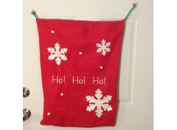 Large Ho Ho Ho Cloth Christmas Gift Bag 25x18