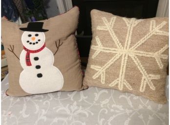 Pair Of Christmas Throw Pillows