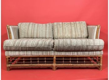 Vintage Bassett Furniture Rattan Sofa