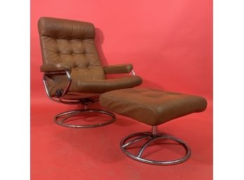 Vintage Brown Ekornes Stressless Chair W Ottoman