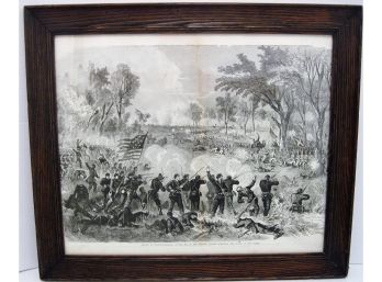 Original Antique 19th Century Civil War Engraving Battle Of Chancellorsville May 3 1863