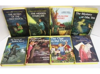 1959-1968 Nancy Drew Mystery Stories Books Numbers 1 Thru 8 By Carolyn Keene