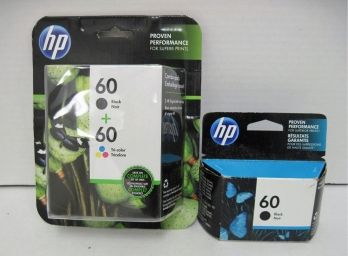 2 Packages HP 60 Genuine Ink Cartridges