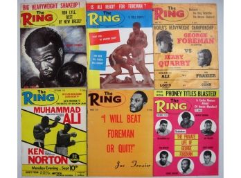 1973 Lot Of 6 The Ring Boxing Magazine Muhammad Ali Frazier Foreman Norton Etc