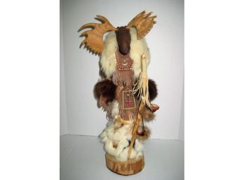 Beautiful Large 18' Hand Carved Native American Indian Moose Head Medicine Doll